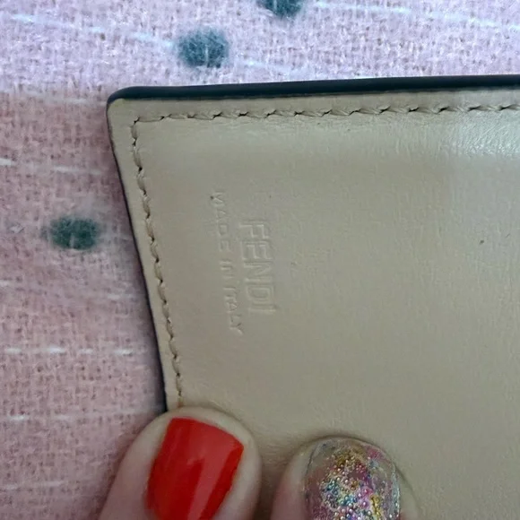 FENDI MICRO TRIFOLD Leather Micro Wallet AUTHENTIC - Picture 4 of 10